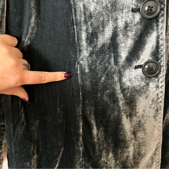 Coldwater Creek Velvet Duster Blazer Jacket Teal Blue Size 6P - Picture 5 of 7